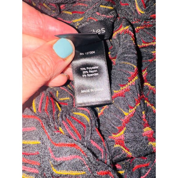 Ali Miles Multicolor Textured Knit Cowl Neck Jersey Sweater Tunic Top S Boho - Picture 6 of 10